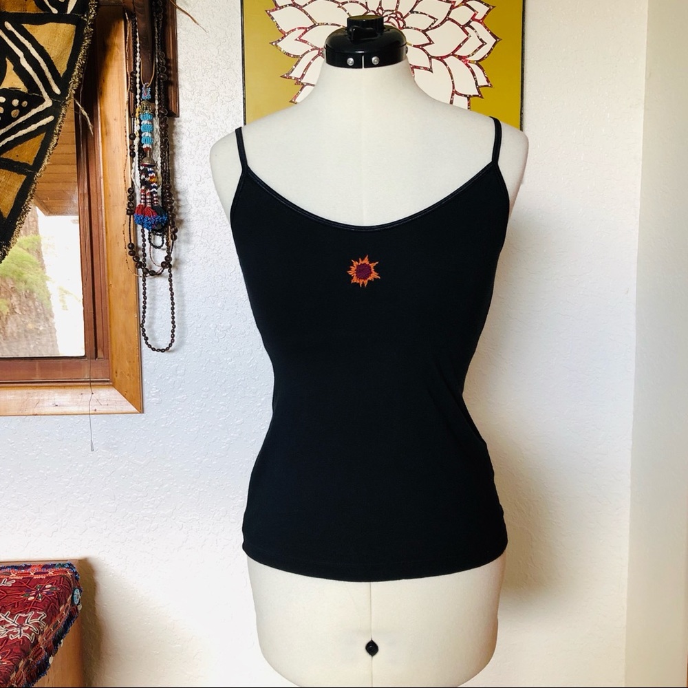 SOLD Ethos Paris Hand Embroidered Organic Cami in Black